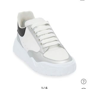 Alexander McQueen Men's Court Metallic Trainer Sneakers